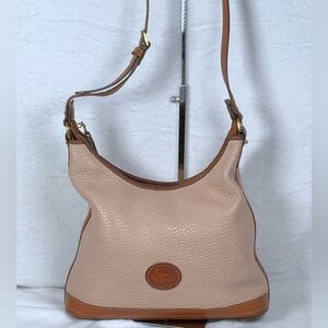 Dooney & Bourke Beige and Brown Leather Shoulder Bag